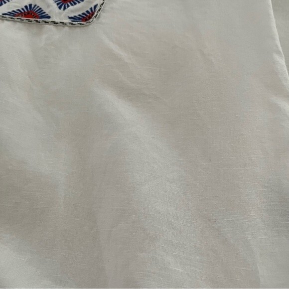 J. Crew Sunburst Embroidered Boho Linen Sleeveless Blouse, Size 2 - Picture 14 of 15